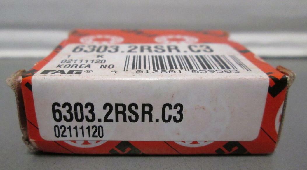 FAG 6303 2RS C3 DEEP GROOVE BALL BEARING, RUBBER SEALED 17x47x14 mm