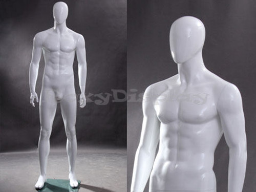 Male Fiberglass Egg Head Mannequin Dress Form Display #MZ-WEN4EG