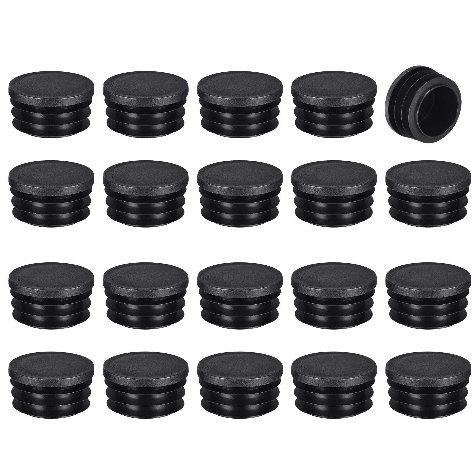 20Pcs Black Round Hole Plugs, 1.8”(45mm) OD Fits 1.61-1.71”(41-43.4mm) Hole