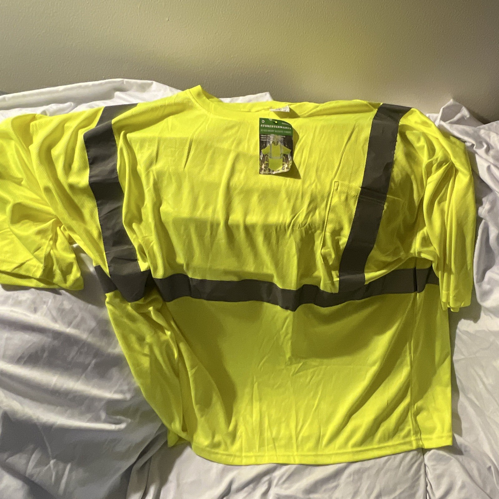 Foresterwear Hi-Vis Reflective Short Sleeve Safety T-Shirt, Yellow/Gray, 5XL