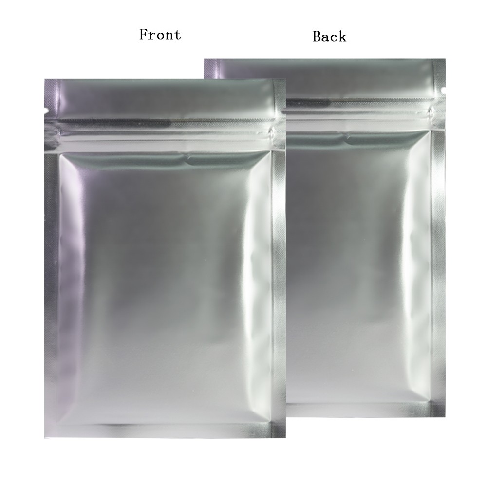 3X5in Lightproof Silver Zipper Bags Resealable Heat Sealable Mylar Pouches