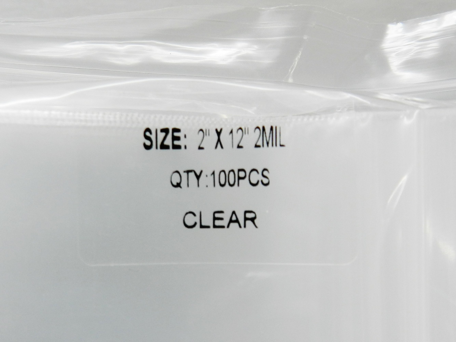 100 Zip Seal Lock Bags 2×12 Clear 2 mil Zip Slide Baggies 2 x 12″ Long Poly Bag