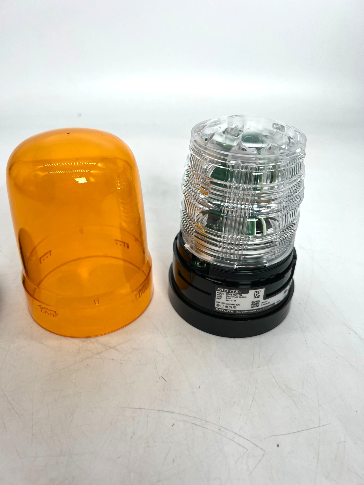 NEW Patlite SF08-M2KTN 80mm LED Yellow Beacon Signal Generator Flashing Light