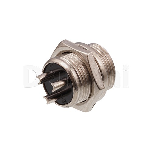 10101510081 Circular Chasis Connector 3 Pin Male Receptacle Silver