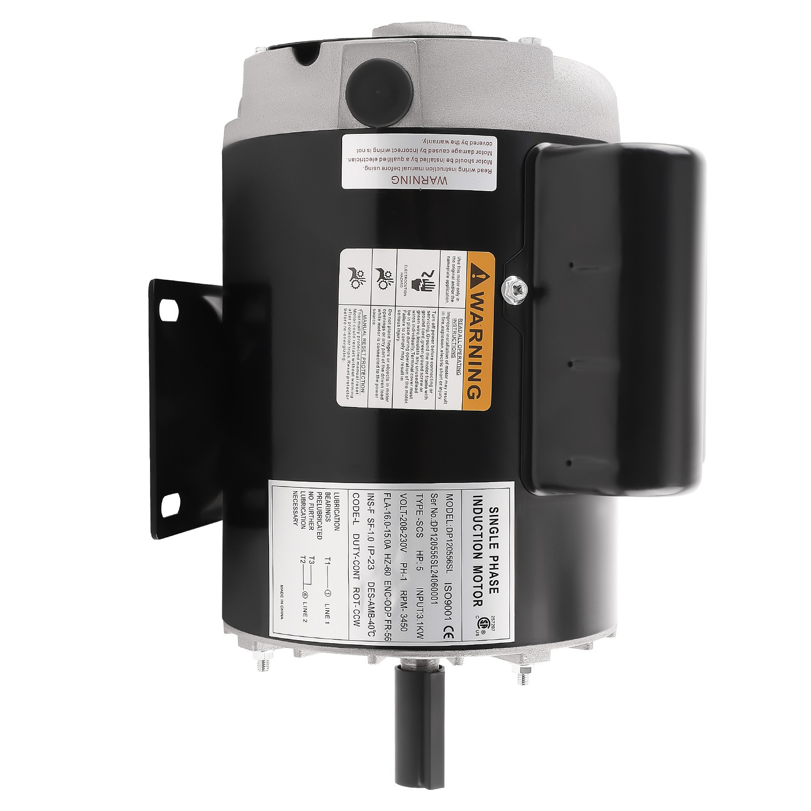 5HP SPL Air Compressor Electric Motor 3450 RPM 56 Frame 5/8″ Keyed Shaft ODP