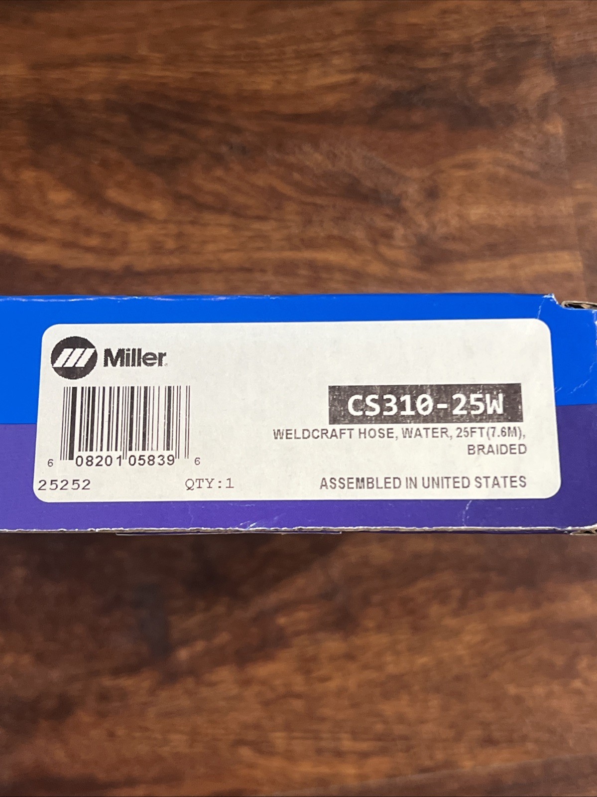 Miller Weldcraft CS310-25W Hose Water 25′ 7.6m Braided