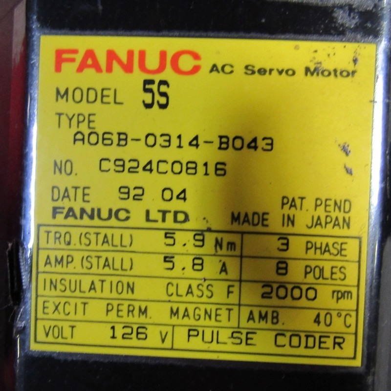 A06B-0314-B043 Fanuc Servo Motor refurbished Tested ok 6 months Warranty