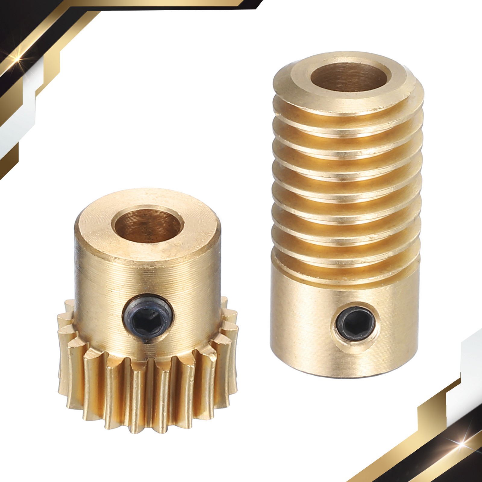 Worm Gear 5mm Wheel Shaft Brass 0.5M 20:1 Reduction Rate Drive Gear Box