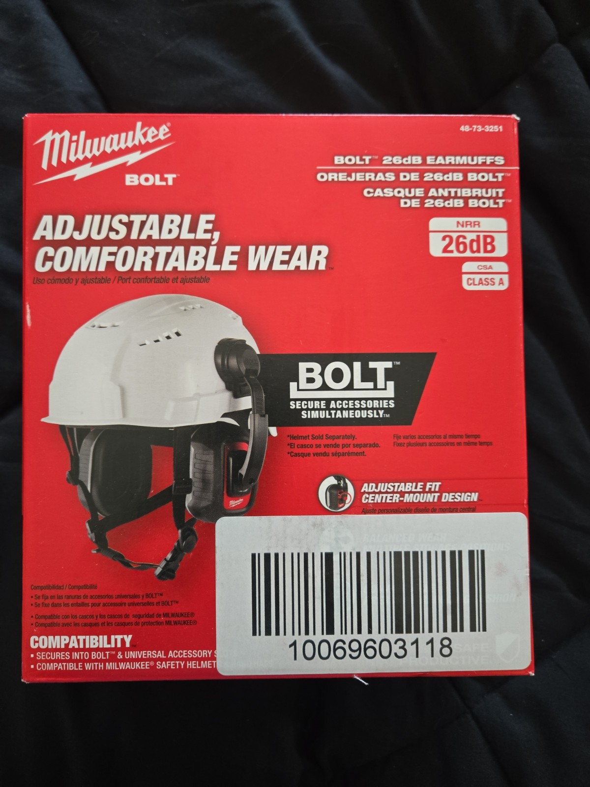 Milwaukee 48-73-3251 BOLT 26dB Earmuffs Free Shipping