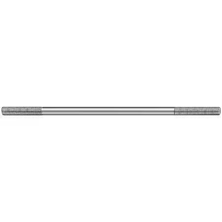 Double-End Threaded Rod, 1/4″-28 Thread To 1/4″-28 Thread, 1 Ft, Steel, Zinc