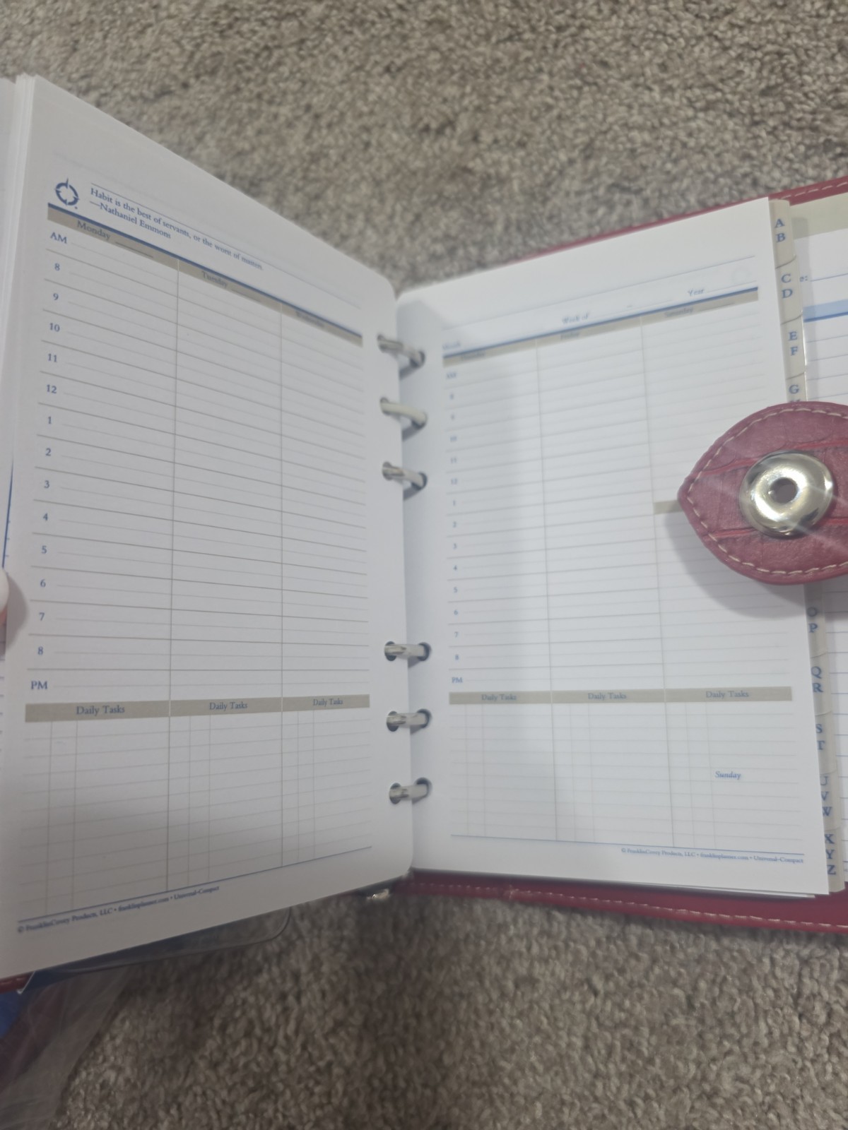 Franklin Covey Compact Day 1 Weekly Organizer Vintage 4.25″ X 6.75″