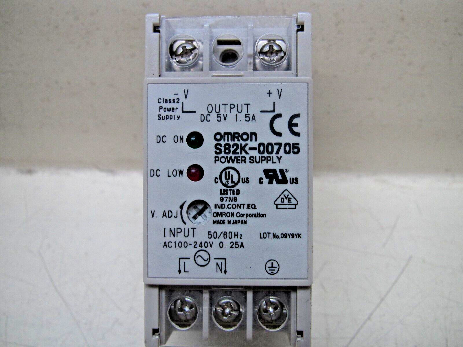 Omron DIN Rail Power Supply P/N: S82K-00705 FREE SHIPPING