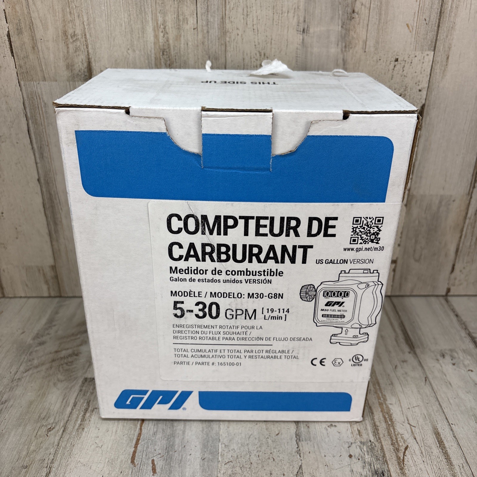 GPI M30-G8N Mechanical Fuel Meter 165100-01 5-30 GPM 1” NPT Open Box