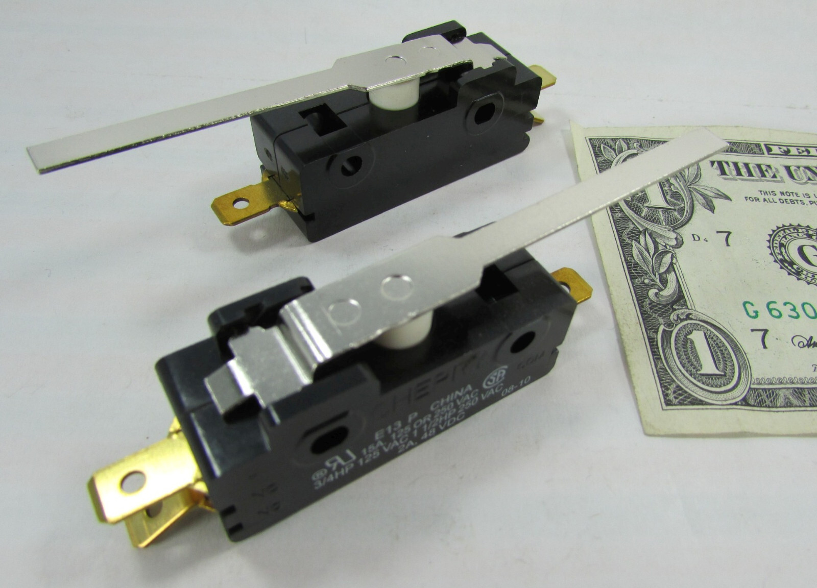 Lot 2 Cherry E13 15A Normally Open/Closed Lever MicroSwitch Limit 125/250 VAC DC