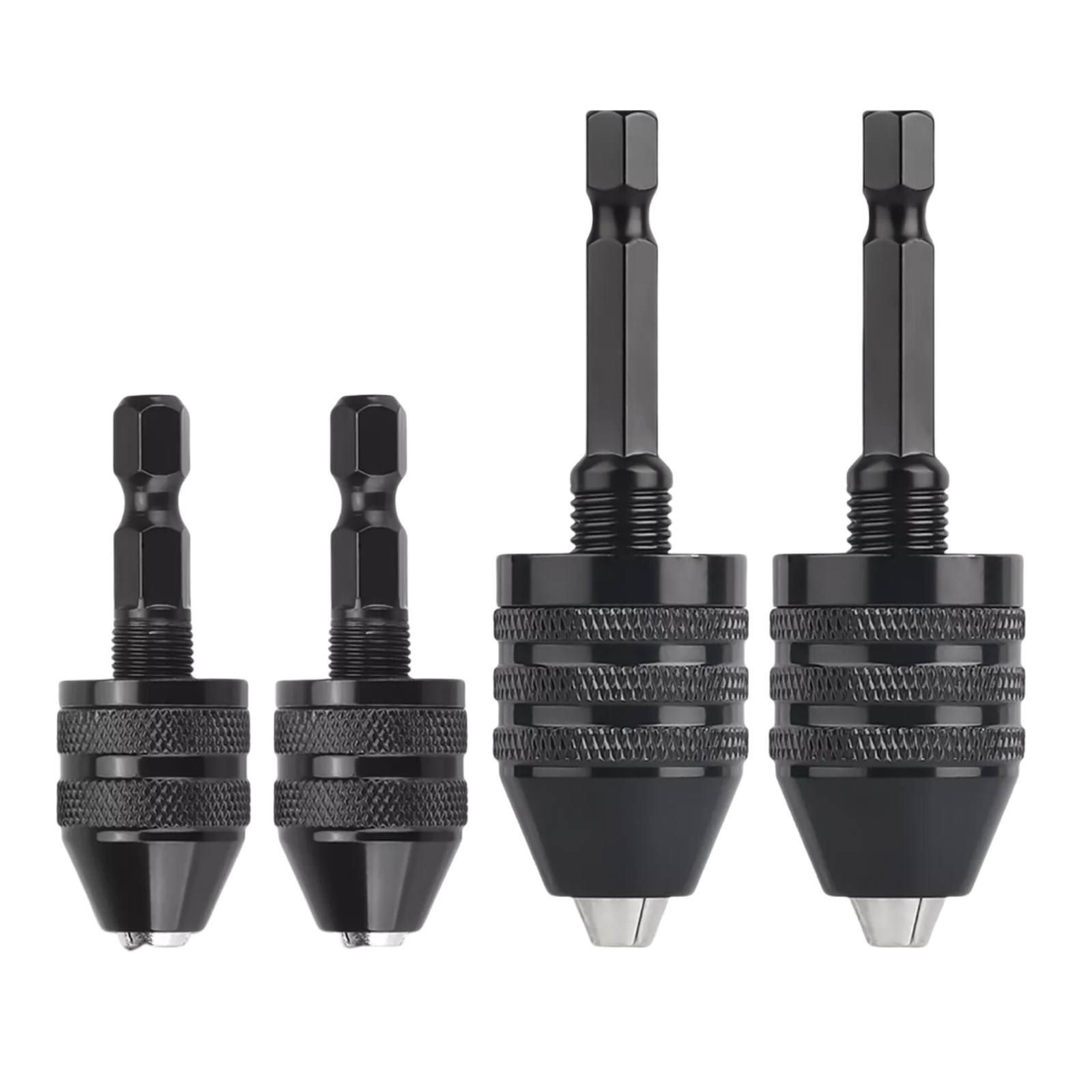 4Pcs 1/4″Hex Shank Keyless Drill Chuck Adapter Bit Quick Change Converter Driver