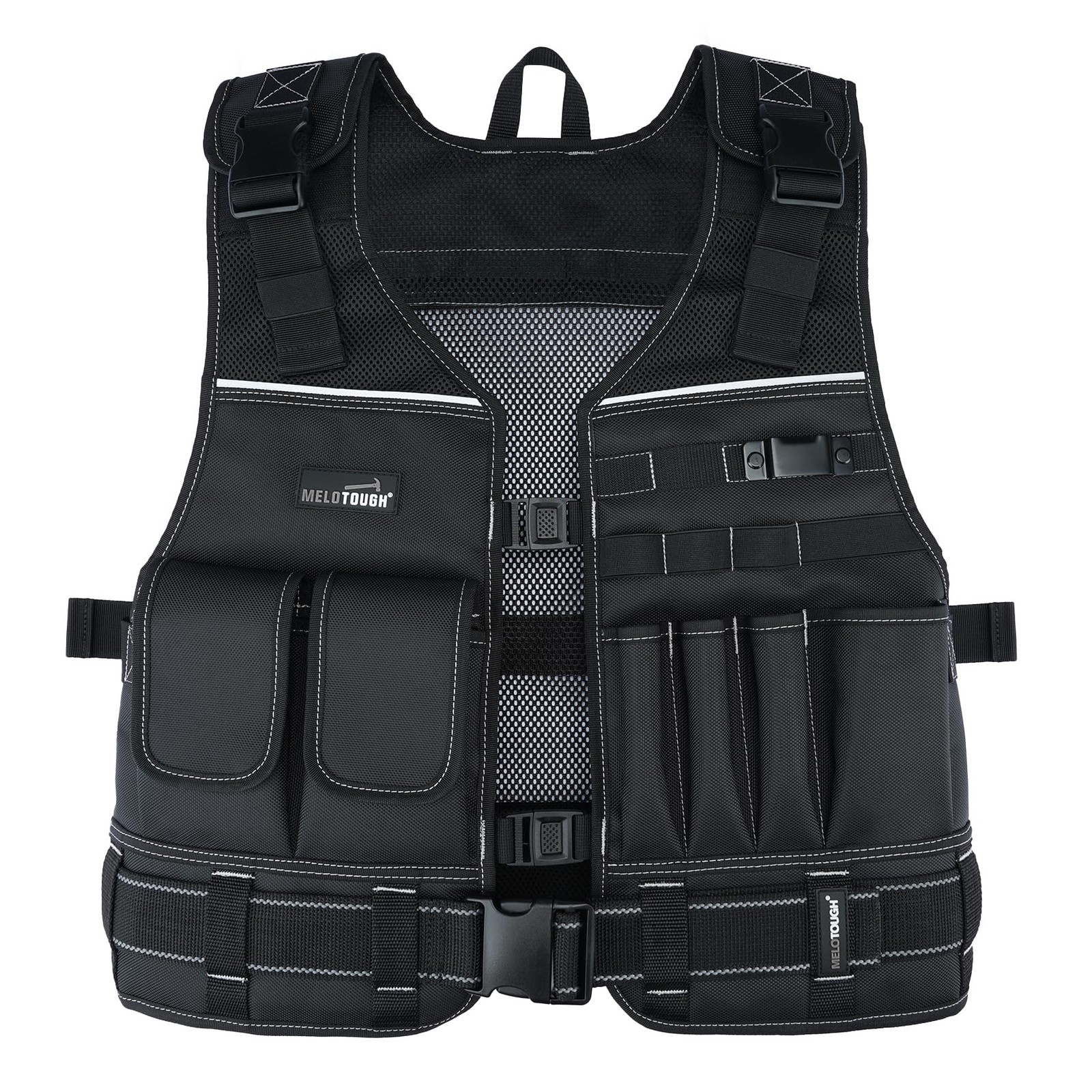 MELOTOUGH Tool Vest for Men with Belt, Adjustable Multi-Pocket Safety Tool Ve…