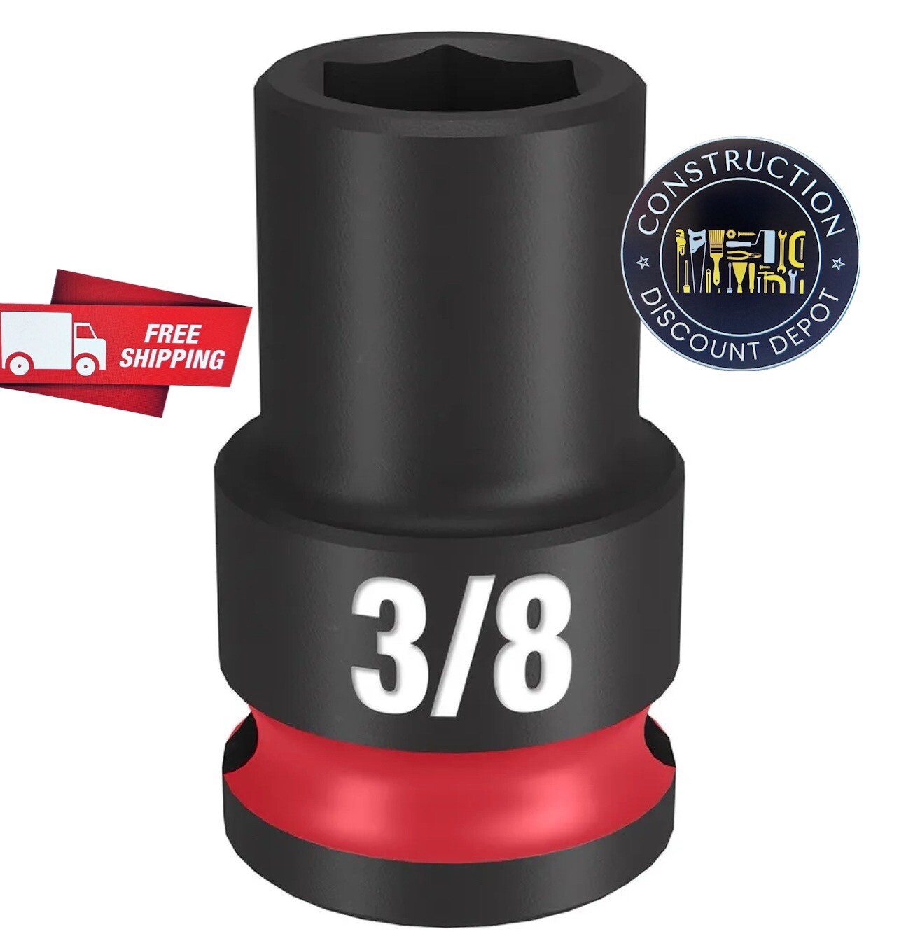 Milwaukee 49-66-6104 SHOCKWAVE Impact Duty 3/8 Drive 3/8 Standard 6 Point Socket