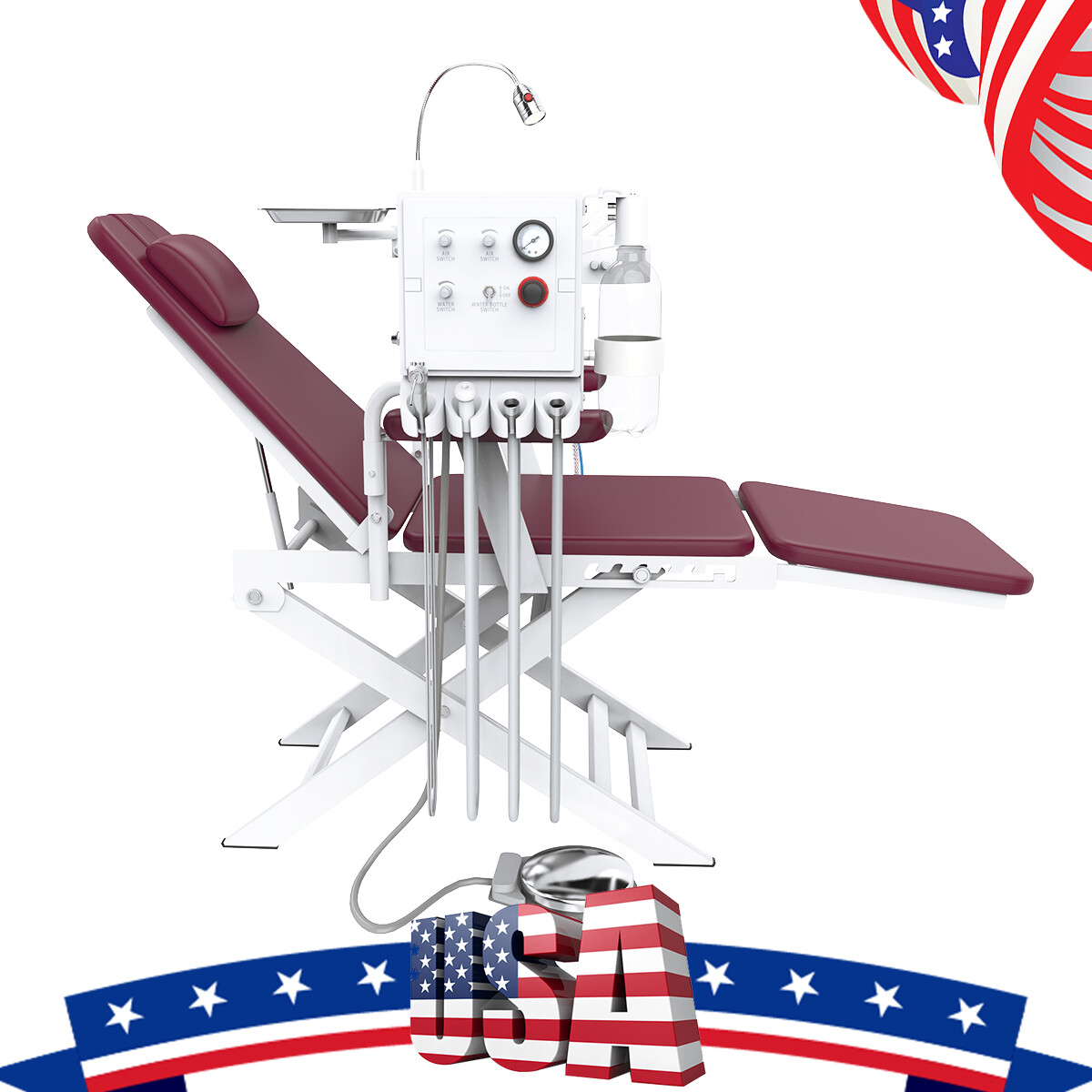 portatil Unidad de entrega dental móvil compresor de aire succión /silla