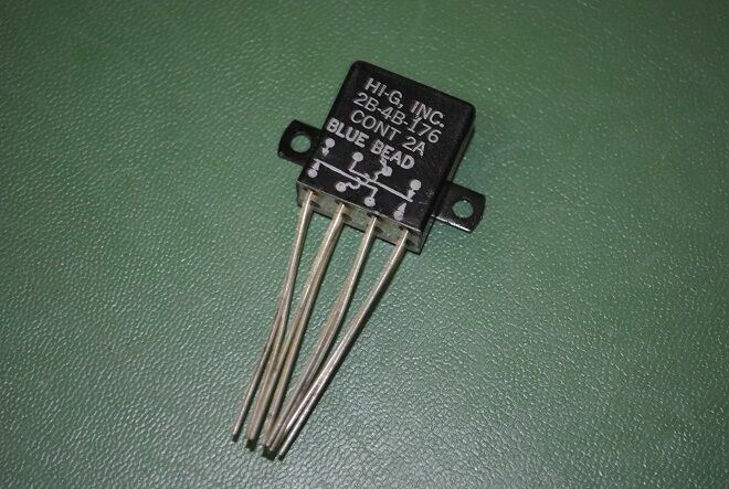 HI-G RELAY 2B-4B-176 5945-00-404-5556 5000 OHM 2PDT 5KILOHM 76 VDC 2 AMP 8 LEAD