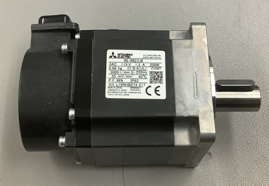 Mitsubishi HG-KN23JK AC Servomotor 200W 3000RPM 119V (B213)