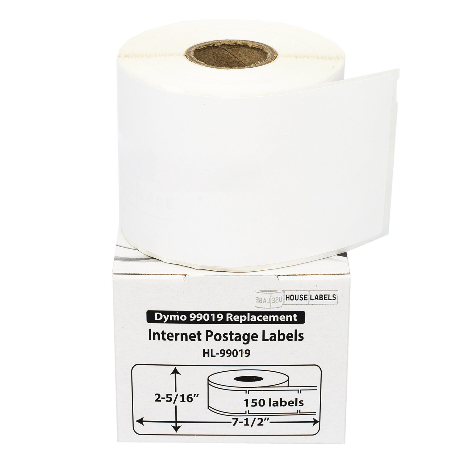 DYMO Compatible 99019 1-Part Direct Thermal Postage Labels – (8) Rolls of 150