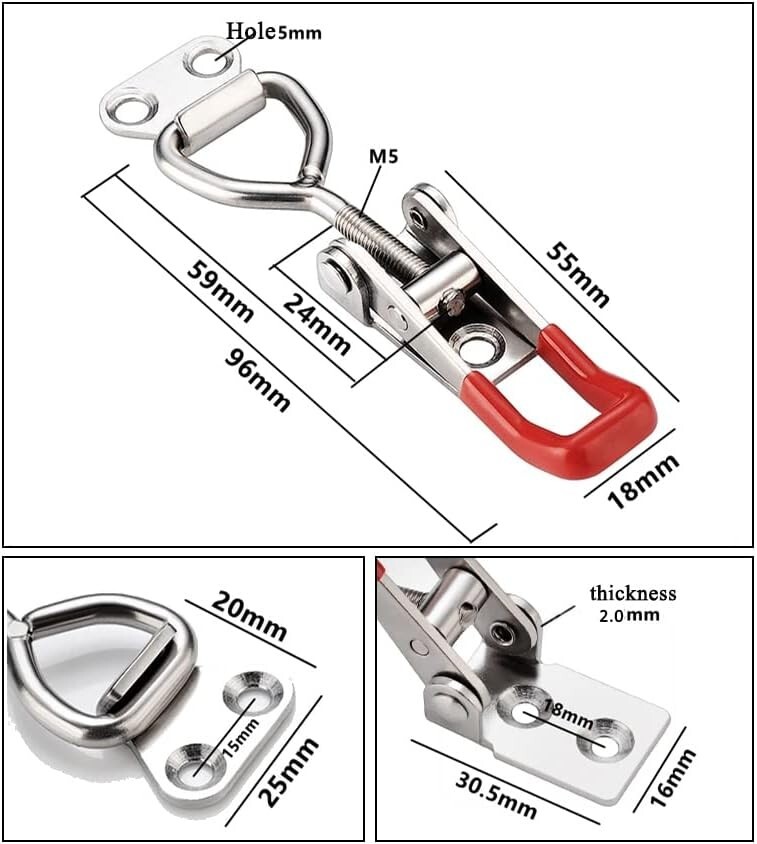 6 Pack Toggle Latch Clamp 4001,Adjustable Latch,Smoker Clamps Heavy Duty Latches
