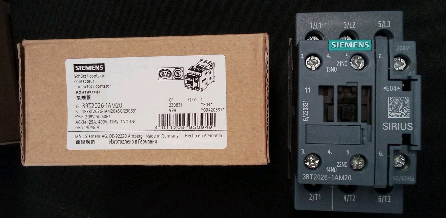 Siemens 3RT2026-1AM20 3P Coil 208V Contactor