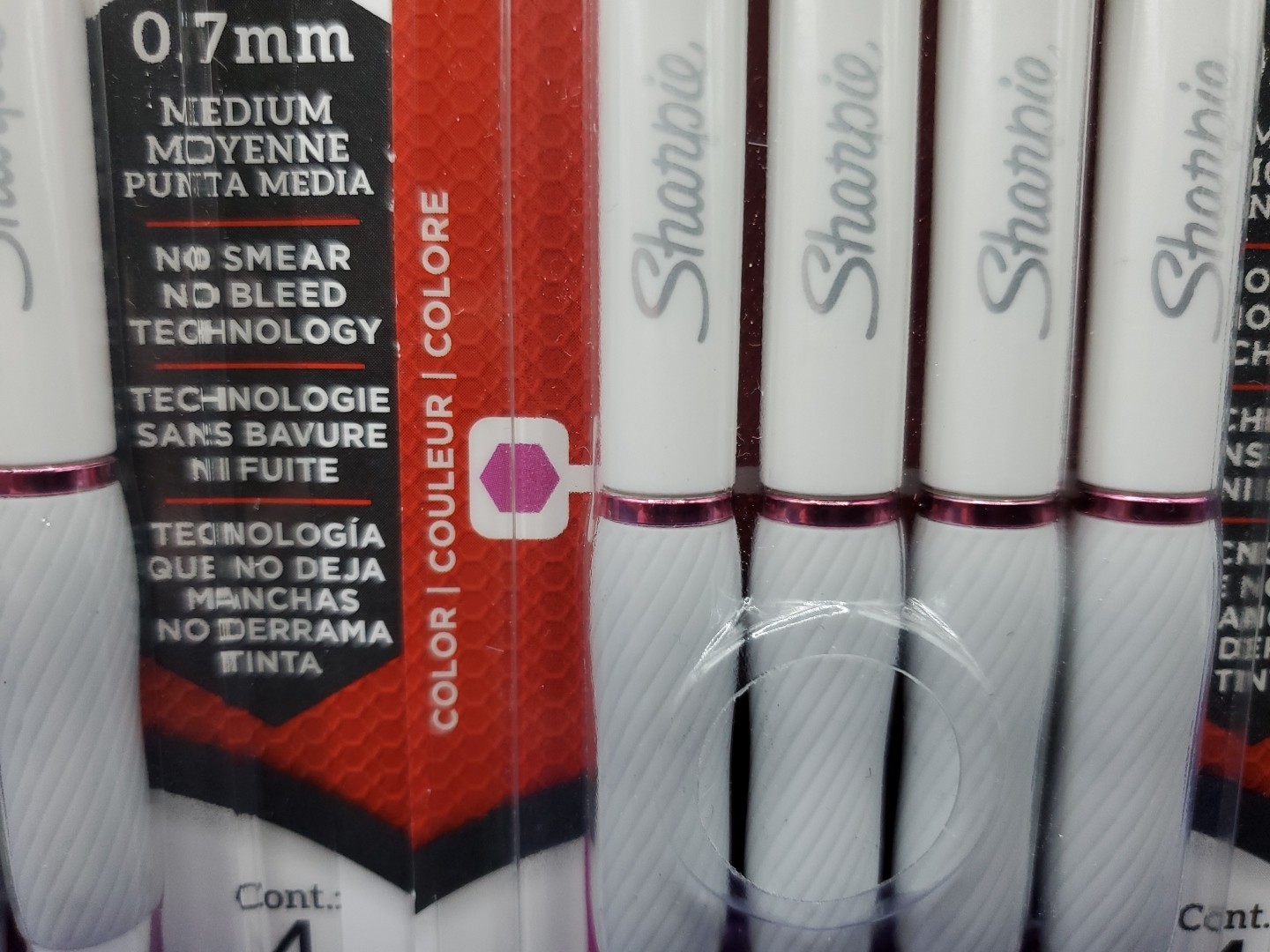 2 Pack SHARPIE S-Gel Gel Pens Medium Point 0.7mm Pearl White Body 4Ct Berry Pink