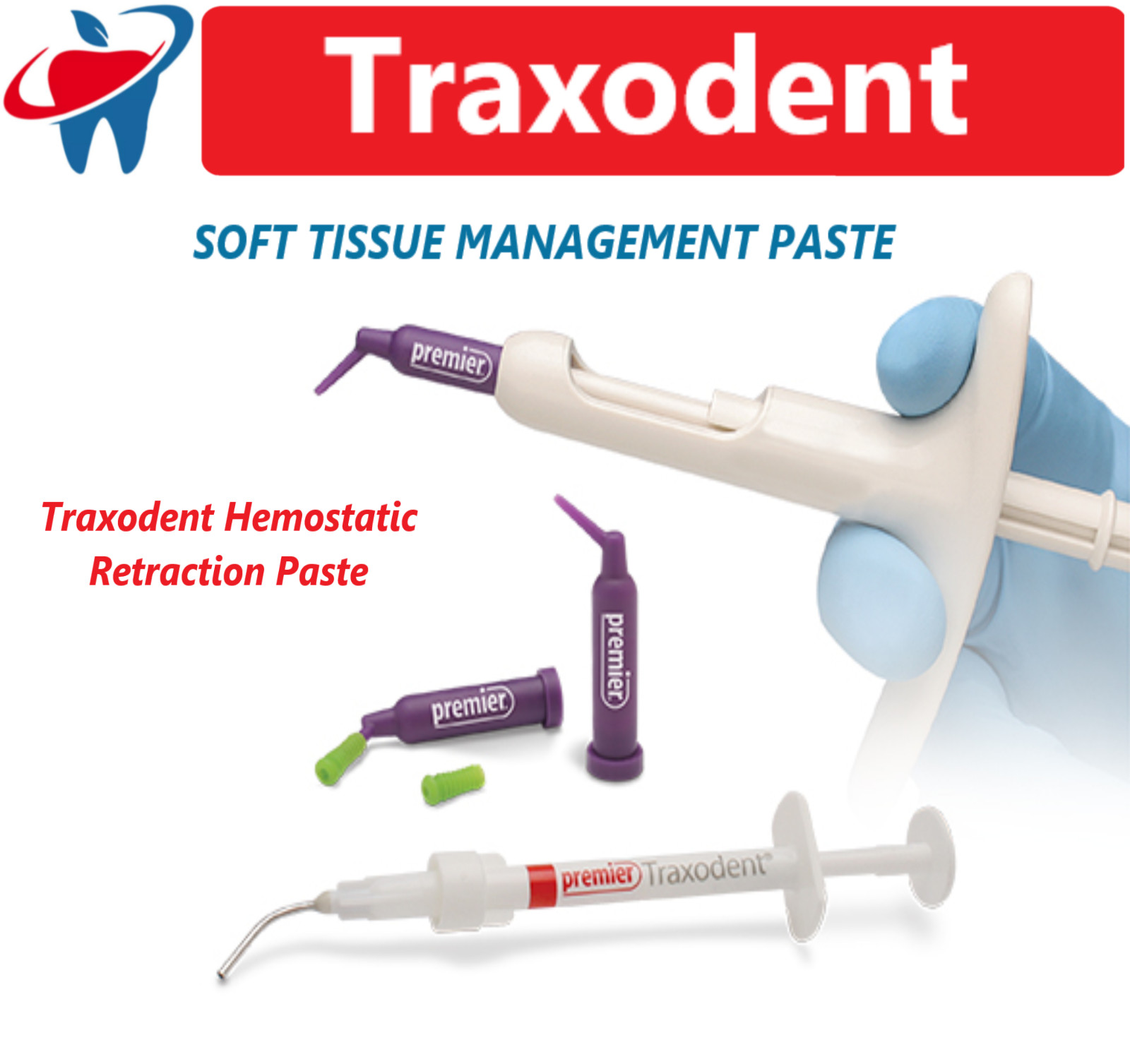 Dental Premier Traxodent Heomdent Paste Retraction System Choose Qty Syr +Tips