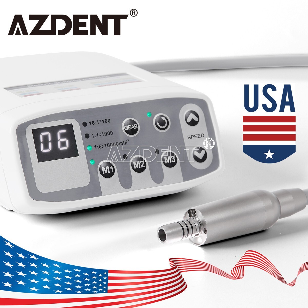 AZDENT Dental Electric LED Brushless Micro Motor Fit For E-type Handpieces