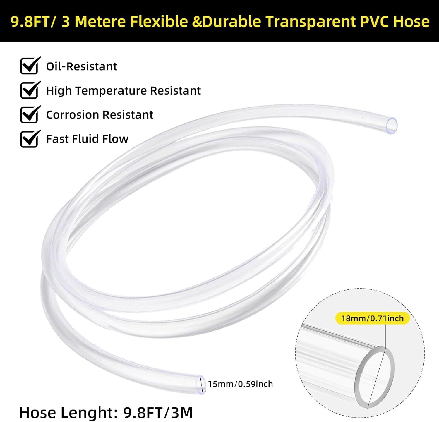9.8Ft Siphon Hose Multifunction Pump Oil Water Fuel Gasoline Transfer Hand Pump