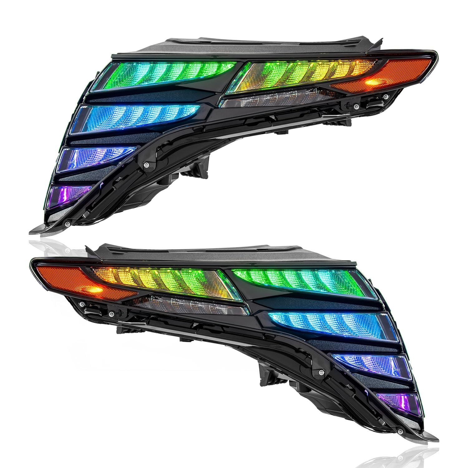 Multicolor Halo LED Headlights DRL Running Lights for Tucson 2022-2024 Pair