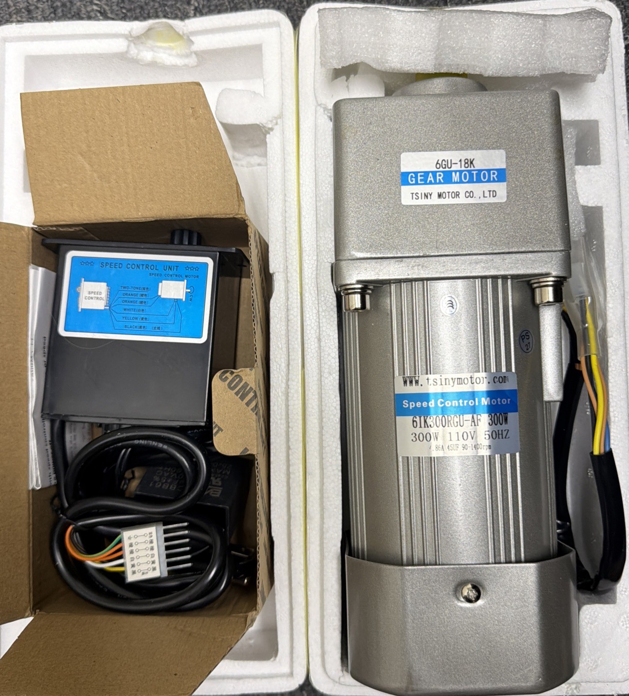 Gear Motor 300W 110V 6IK300RGU-AF 6GU-18K New TS INY SPEED CONTROL MOTOR 50HZ