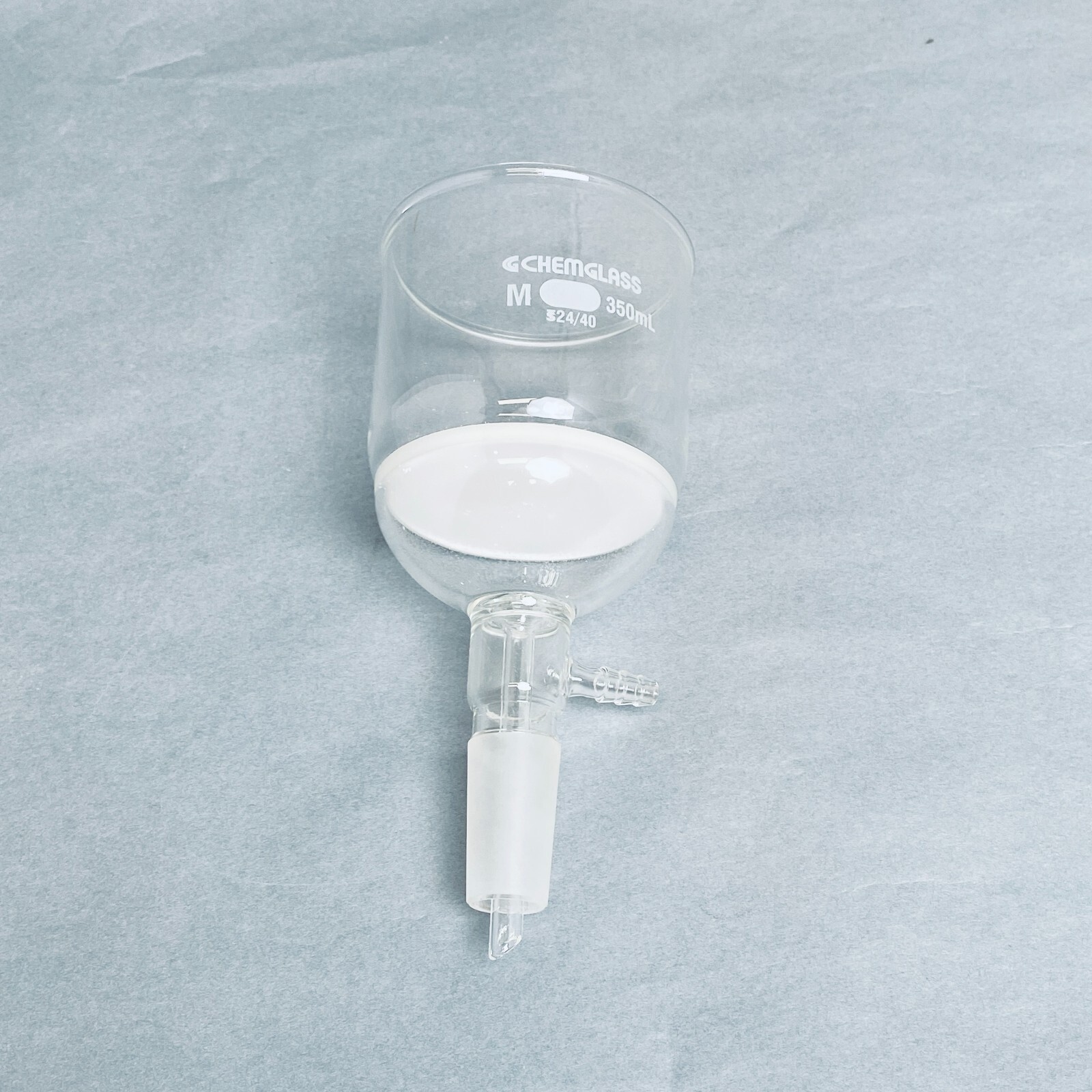 Chemglass Buchner Filter Funnel 350 ml 24/40 Vacuum Assembly Medium Frit