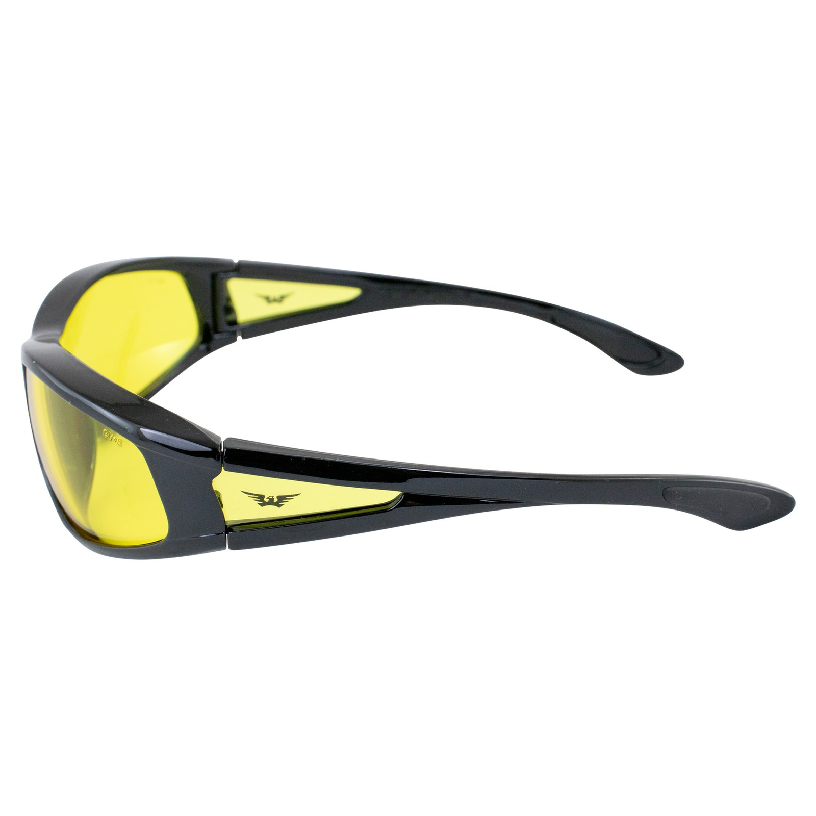 Global Vision Integrity Sunglasses Yellow Shatterproof Lens Rubber ANSI Z87.1