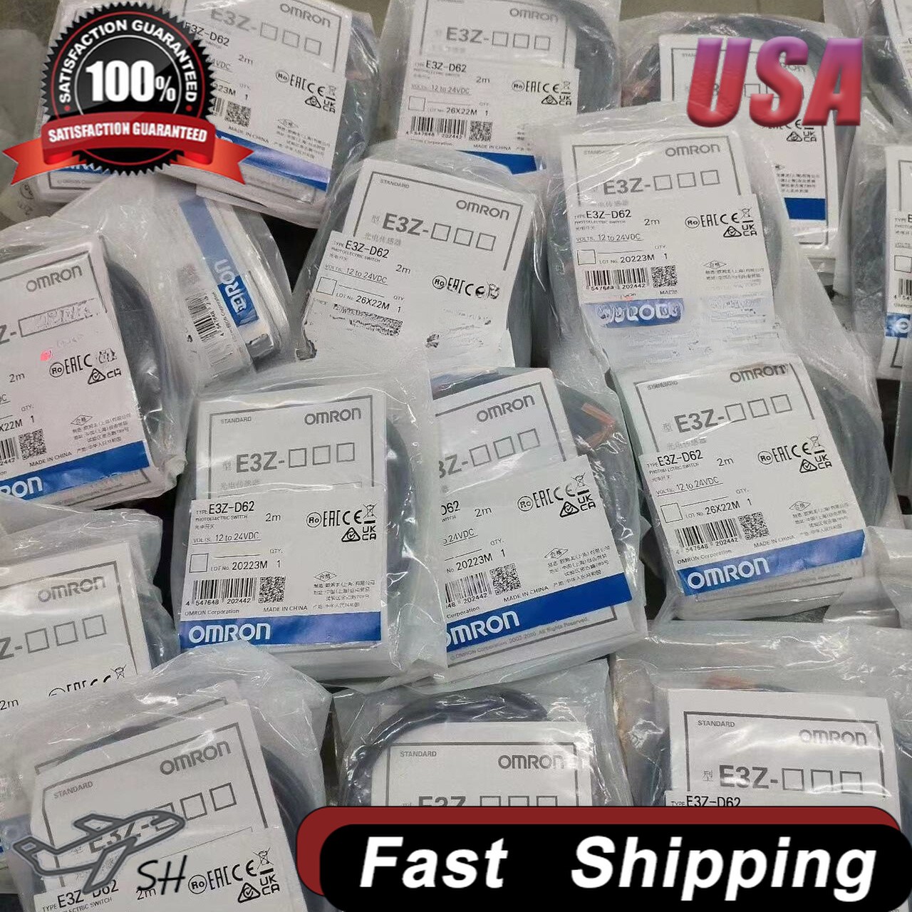 Omron E3Z-D62 E3ZD62 Photoelectric Switch Sensor Brand New US Stock
