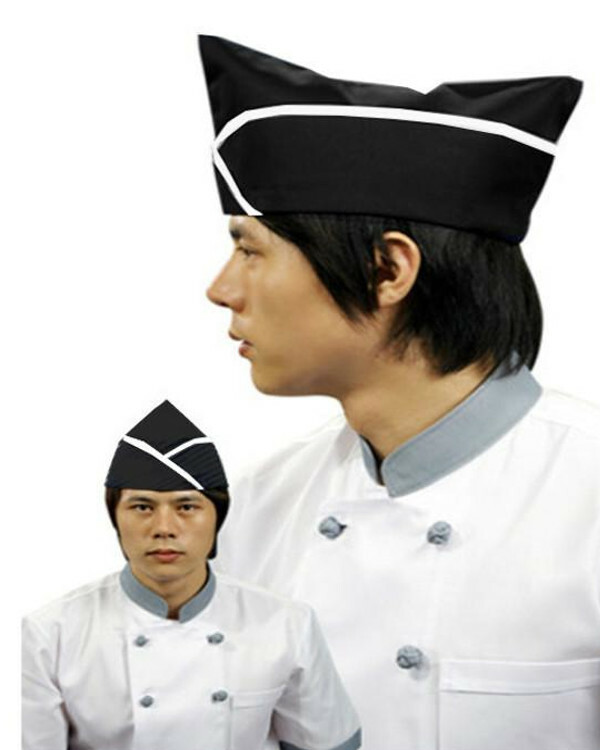 Popular Black and White Trim Adjustable Garrison Chef Hat, Chef Garrison Hat NEW