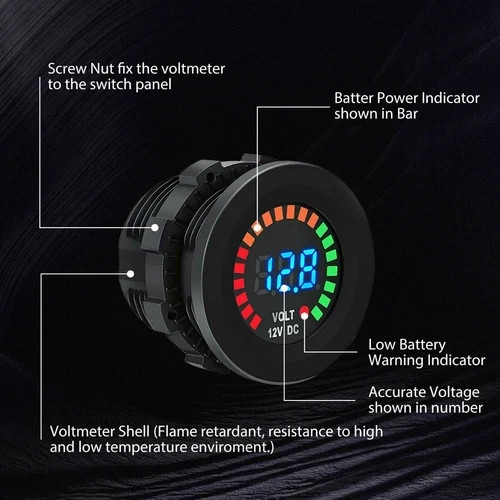 Waterproof CAR Battery Meter DC 12V Voltmeter LED Digital Display Voltage Gauge