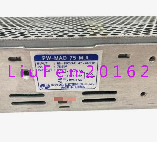1pc used PW-MAD-75-MUL +5V5.5A+12V2.5A-12V1. 5A75W