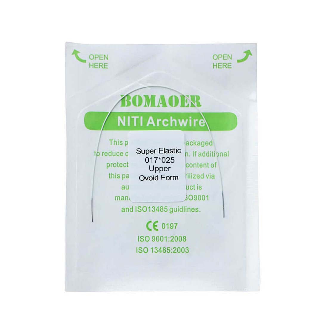 50×Dental Orthodontic Niti Rectangular Arch Wires Tooth Color Coated 17×25Upper