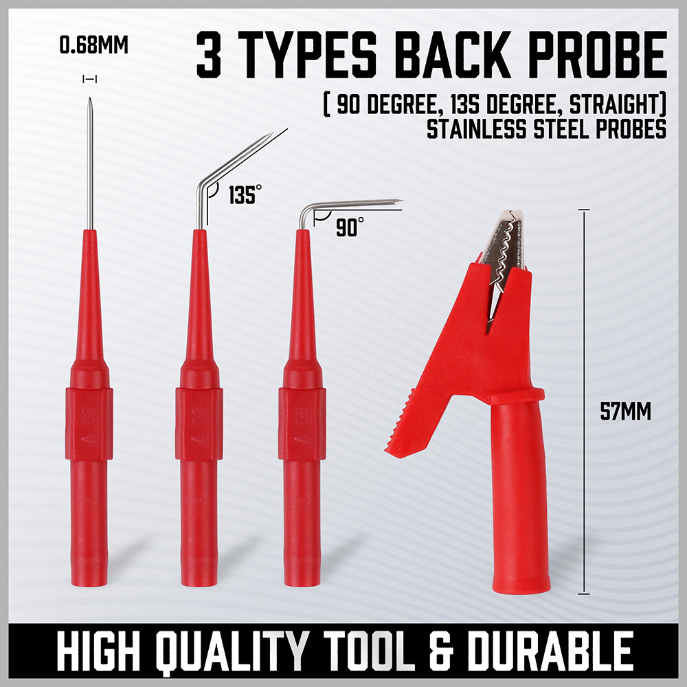 22Pcs Back Probe Kit Multimeter Test Leads Tool Identified Probe For Automotive