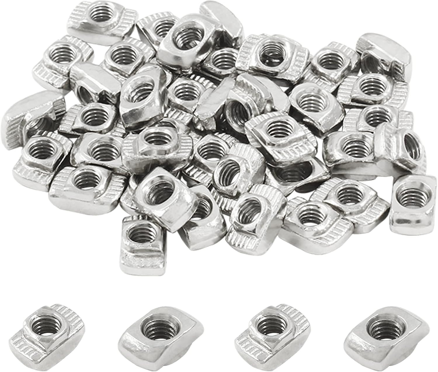 100pcs M4 T-Slot Nuts 2020 Series Hammer Head Carbon Steel Aluminum Profile