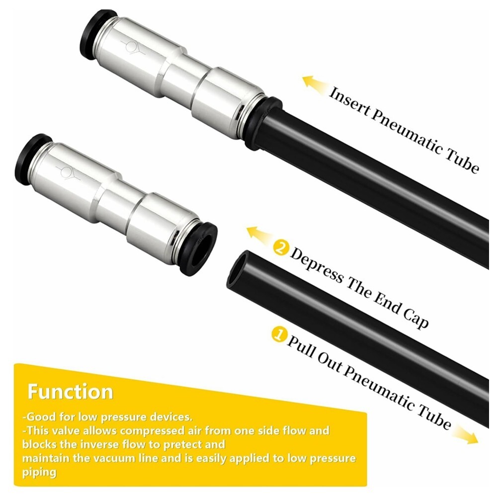2x 3/8″ OD Check Valve Push to Connect One Way Inline Air Pneumatic Valves C486