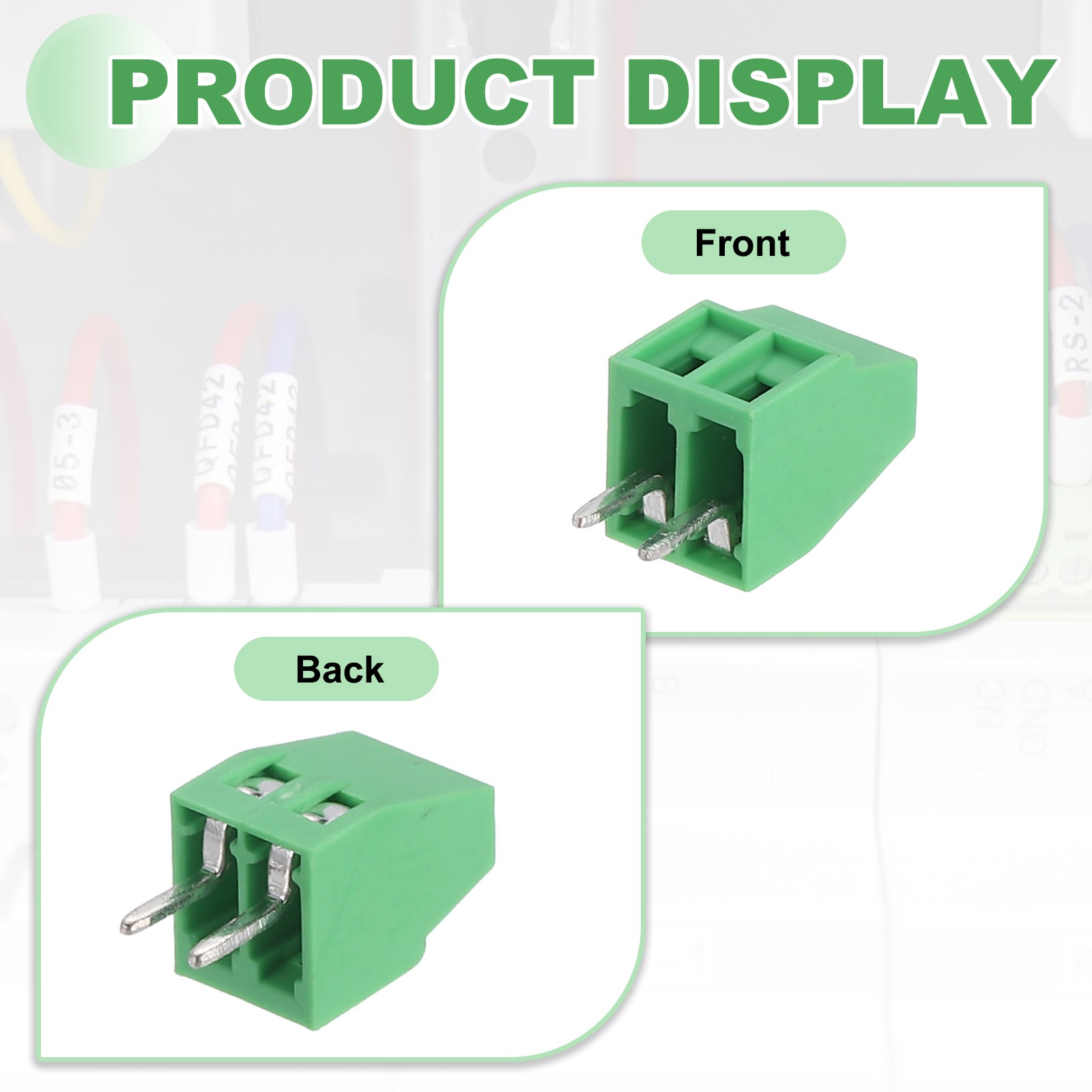 10 Pack 2 Pin PCB Mount Screw Terminal 5mm 0.2 Inch Pitch,Green
