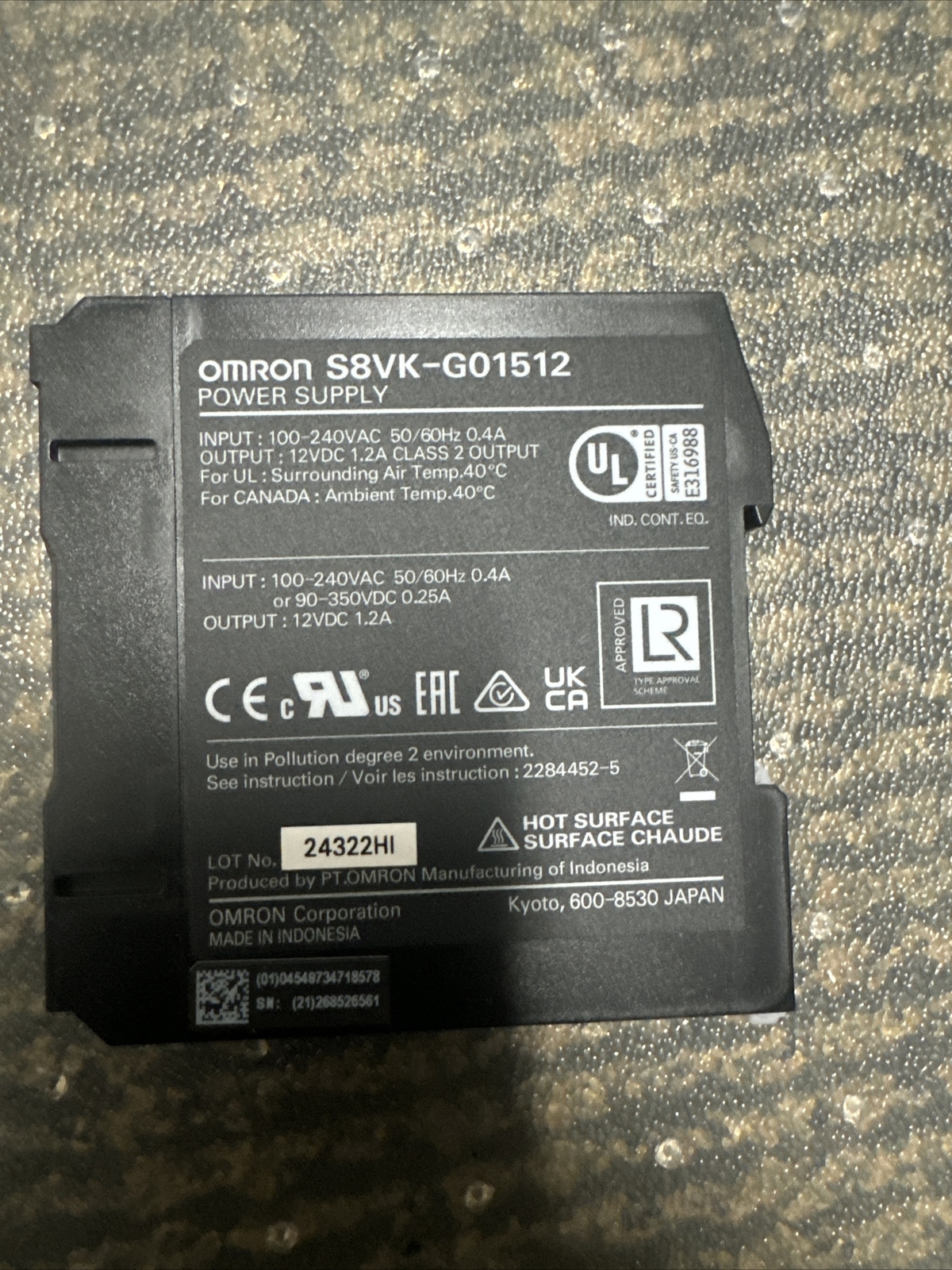 Omron S8VK-G01512 Power Supply