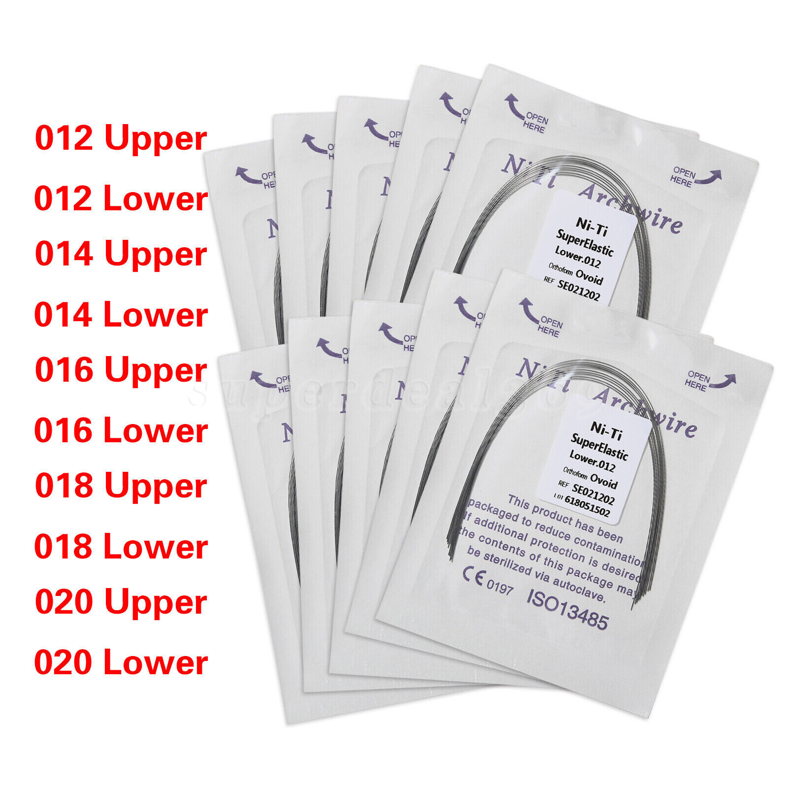 Dental Orthodontic Super Elastic NITI Arch Wire Round Ovoid/Nature form ty