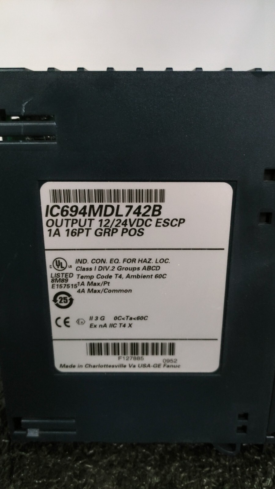GE FANUC IC694MDL742B Output 12/24VDC ESCP 1A 16PT GRP POS Module
