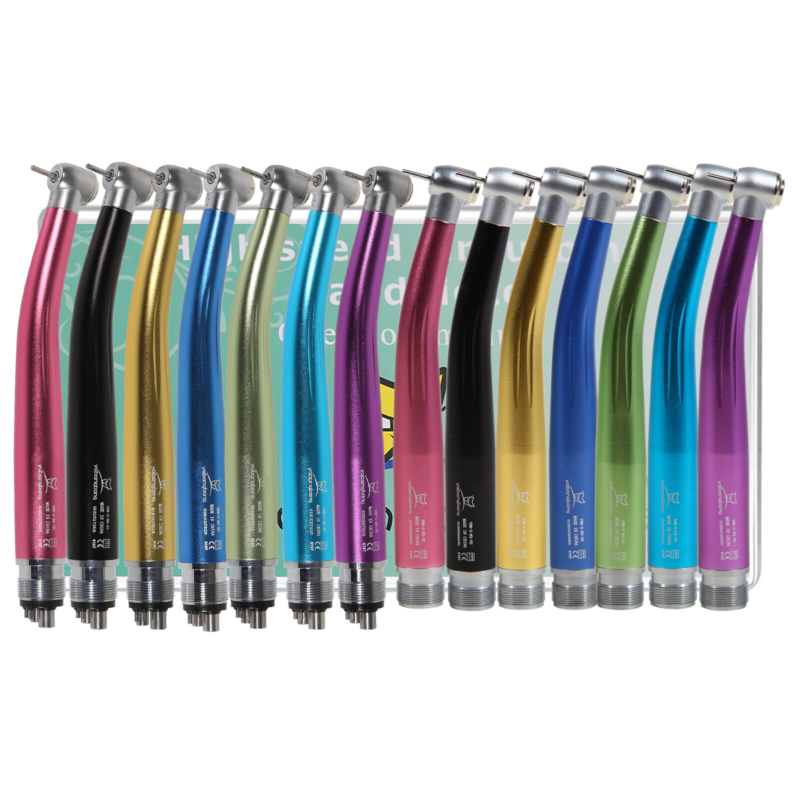 NSK Style Dental High Speed Handpieces Air Turbine Push Button 2/4Hole 7 COLOR