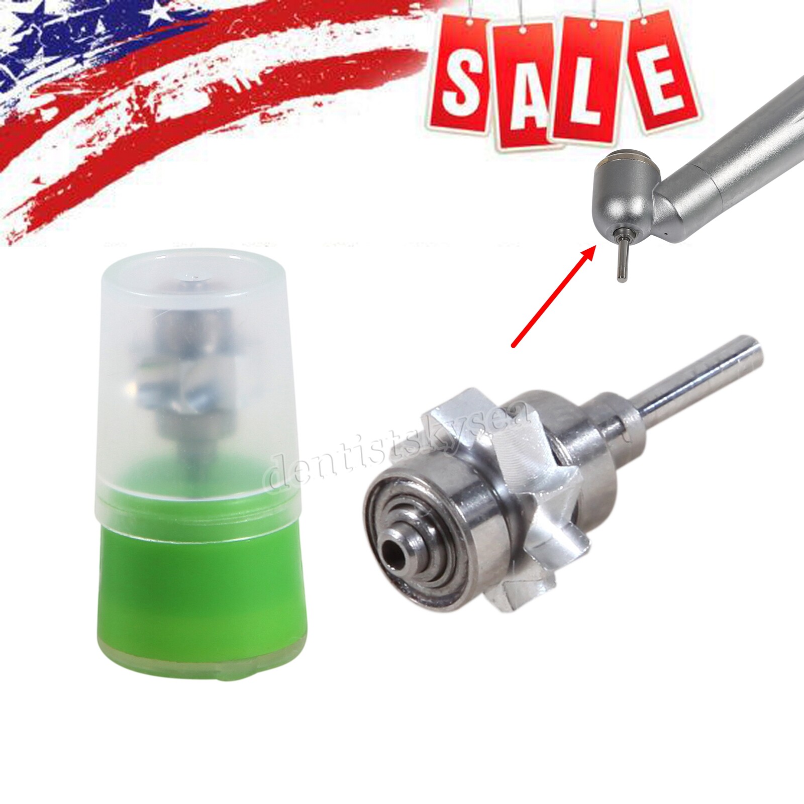 1-5* Dental Standard / 45° Angle Head High Speed Handpiece Air Turbine 4Holes