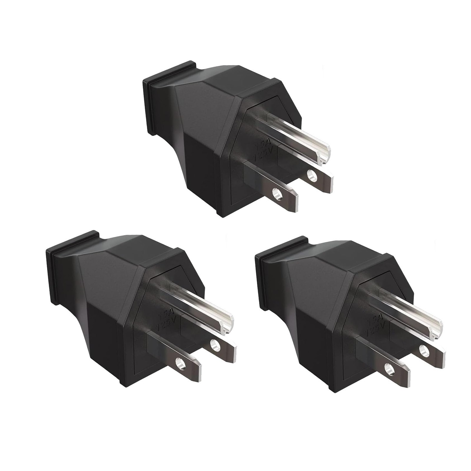 3 Prong Electric Plug Replacement Extension Cord Ends 125V 15A 2Pole 3Wire Ma…